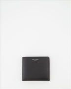 Black leather wallet, Saint Laurent wallet, luxury men's accessories, elegant wallet, premium leather wallet