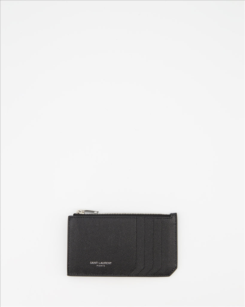 Saint Laurent wallet, black leather wallet, luxury men's accessories, designer wallets, high-end leather wallet