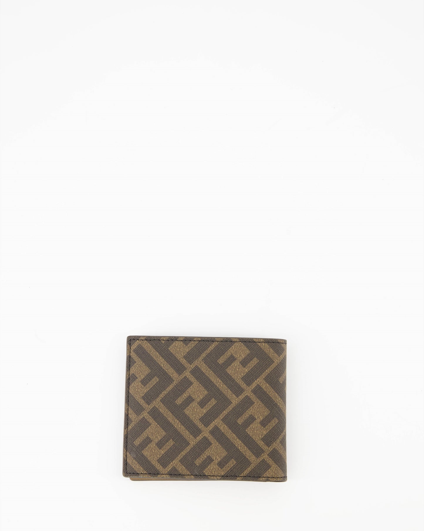 Fendi Wallet, Brown Leather, FF Monogram, Luxury, Men's Accessory