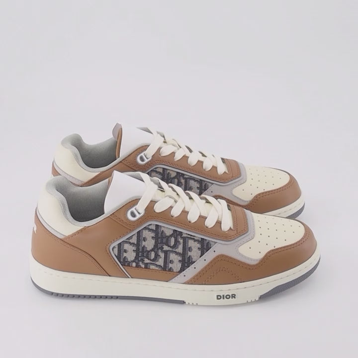 Dior B27 sneakers, luxury men's sneakers, brown and blue sneakers, high-end fashion, premium leather sneakers