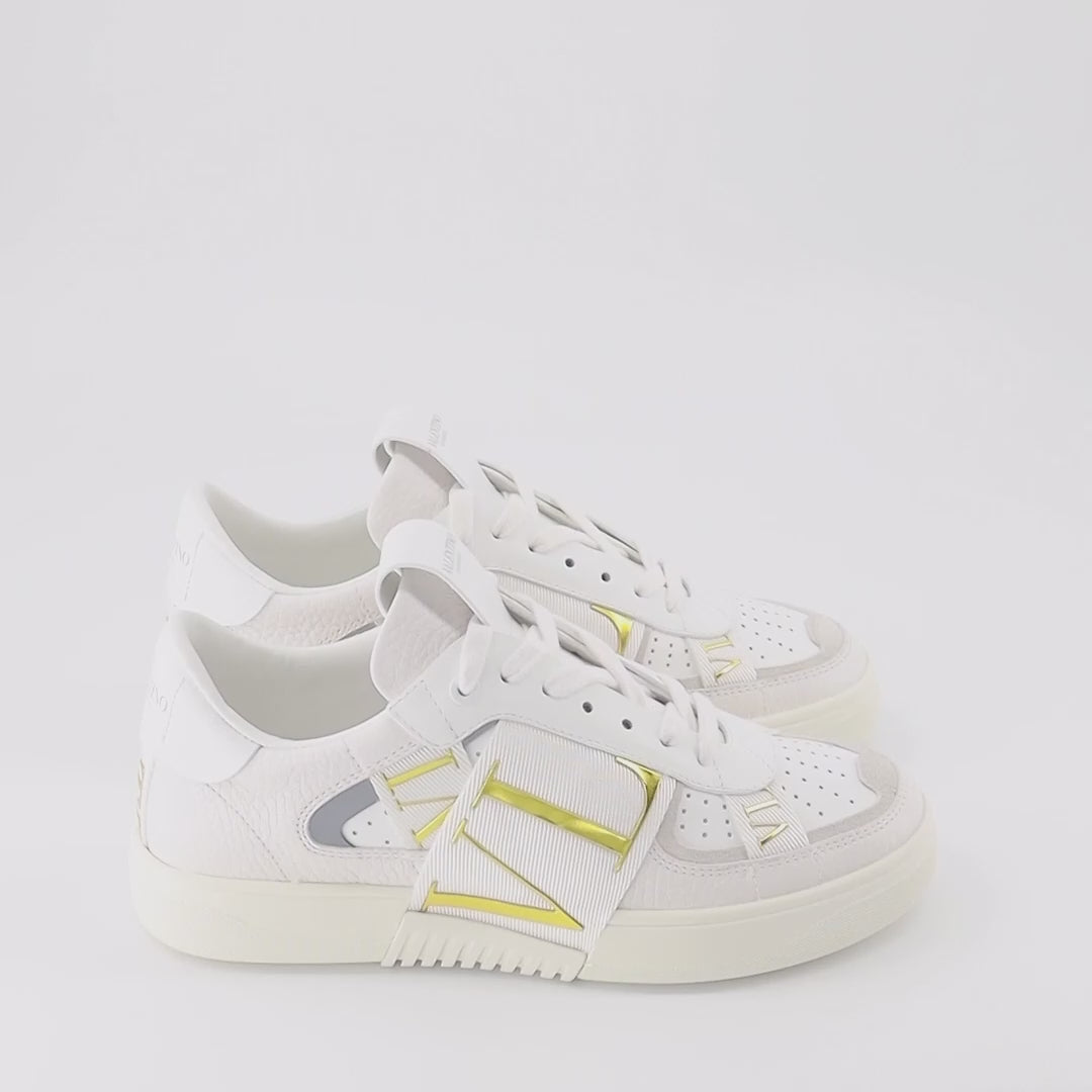 Valentino Garavani, women's luxury sneakers, VL7N white gold, designer sneakers, high-end footwear