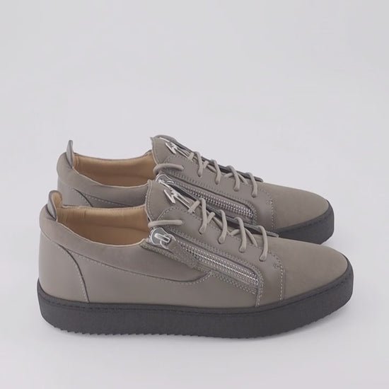 Giuseppe Zanotti, Grey Suede Sneakers, Luxury Men's Footwear, Designer Sneakers, High-End Fashion