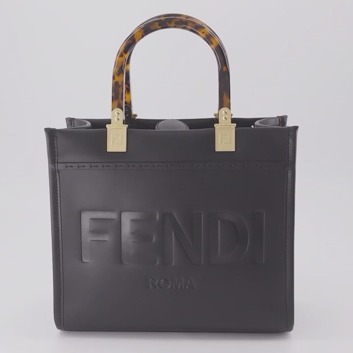 Fendi tote bag, luxury leather tote, high-end handbags, women's designer bags, black leather bag