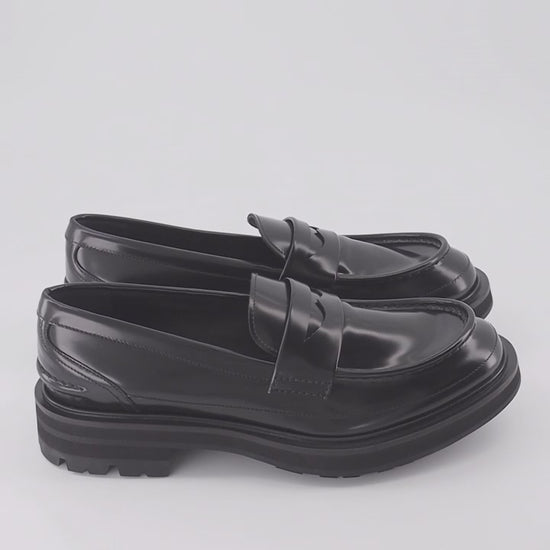 Alexander McQueen loafers, men's patent leather shoes, luxury moccasins, elegant men's footwear, high-end designer shoes