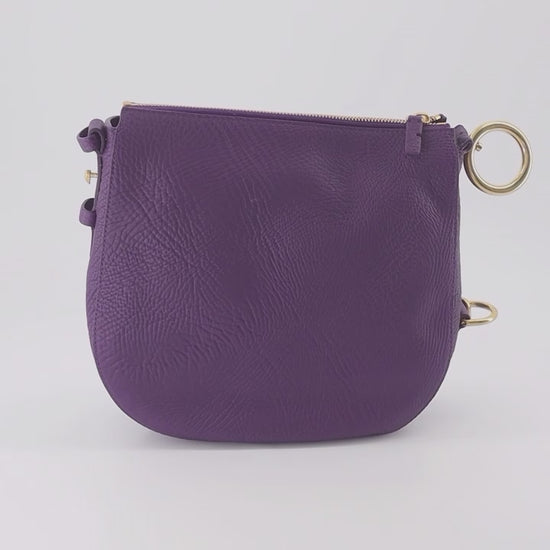 Petit Knight Bag, Burberry, Textured Leather Bag, Violet Leather Bag, Luxury Accessories