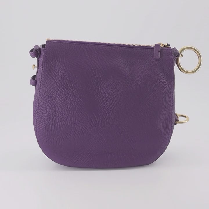 Petit Knight Bag, Burberry, Textured Leather Bag, Violet Leather Bag, Luxury Accessories