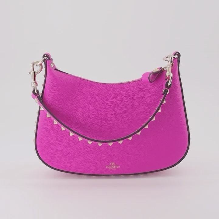 Valentino Garavani, Pink Hobo Bag, Luxury Women's Bag, Designer Handbag, Elegant Accessories