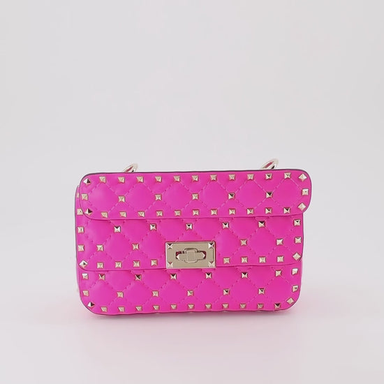 Valentino Garavani, Rockstud Spike Bag, pink handbag, luxury accessories, women's designer bag