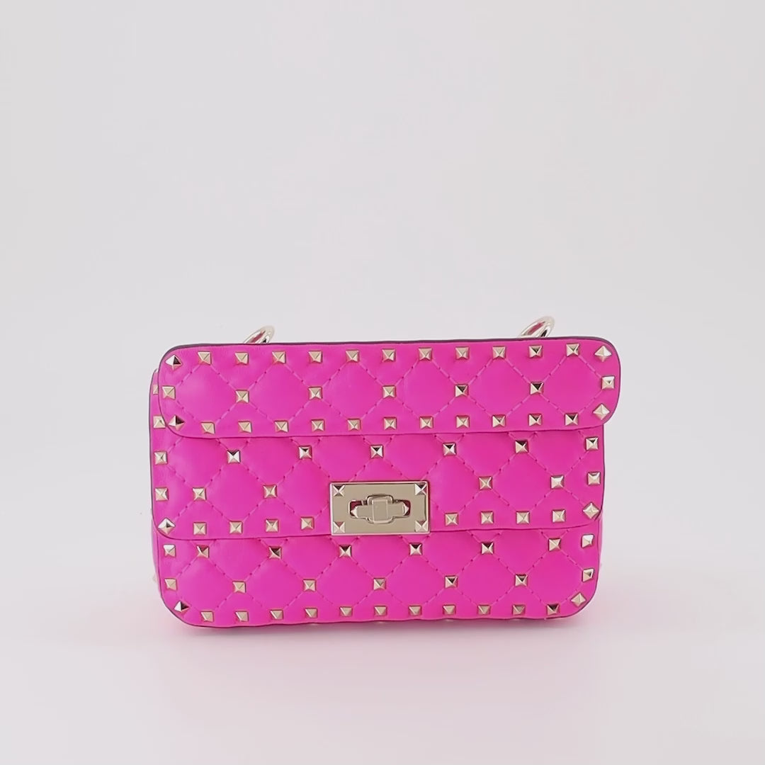 Valentino Garavani, Rockstud Spike Bag, pink handbag, luxury accessories, women's designer bag