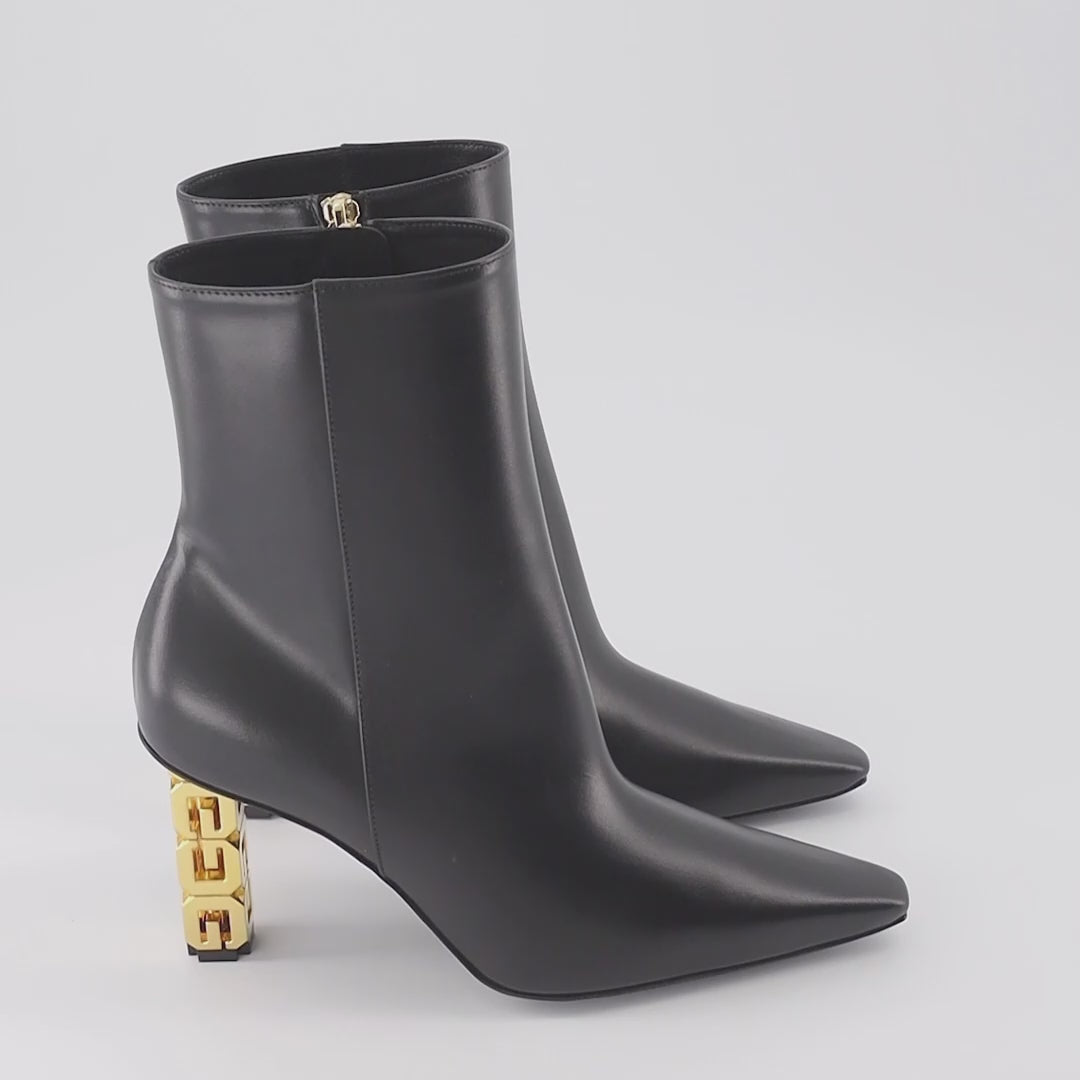 Givenchy, leather ankle boots, women's luxury footwear, G-Cube boots, designer shoes