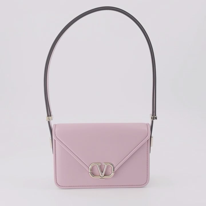 Valentino Garavani, light pink bag, VLogo bag, luxury envelope bag, women's designer bag