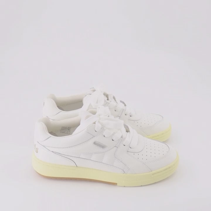 Palm Angels sneakers, luxury white sneakers, designer footwear, high-end sneakers, Palm University sneakers