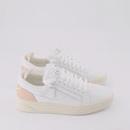 luxury sneakers, Giuseppe Zanotti, women's sneakers, white-rose sneakers, high-end fashion