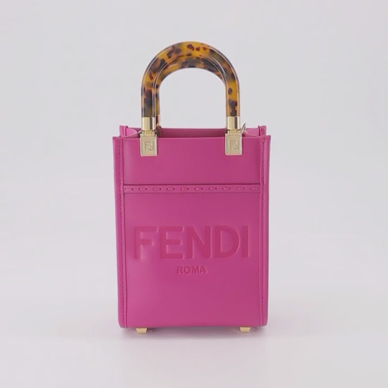 Fendi, Pink Shopping Bag, Luxury Women's Bag, Designer Mini Bag, Italian Craftsmanship