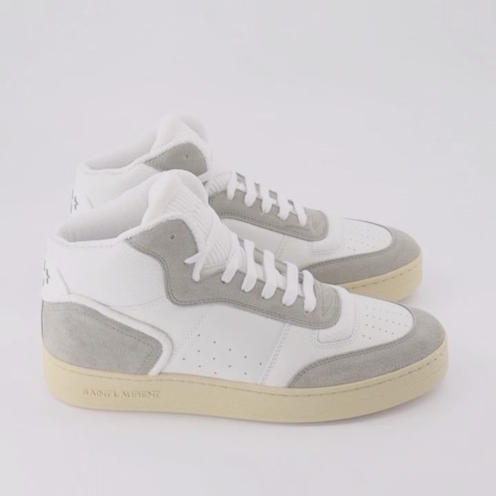 Saint Laurent sneakers, high-top sneakers, luxury men's footwear, SL/80 sneakers, designer sneakers