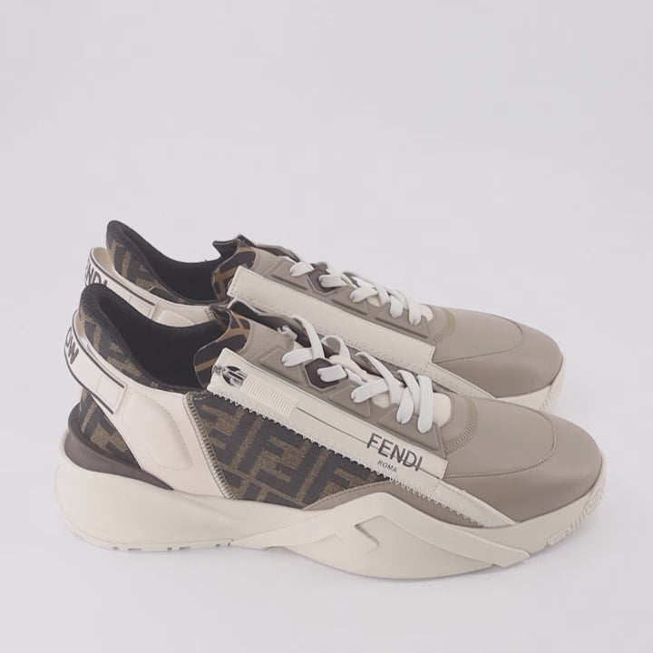 Fendi sneakers, luxury men's shoes, beige sneakers, Fendi Flow, stylish men's footwear