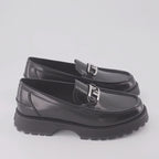 Fendi moccasins, luxury leather shoes, men's black moccasins, designer footwear, Fendi O'Lock
