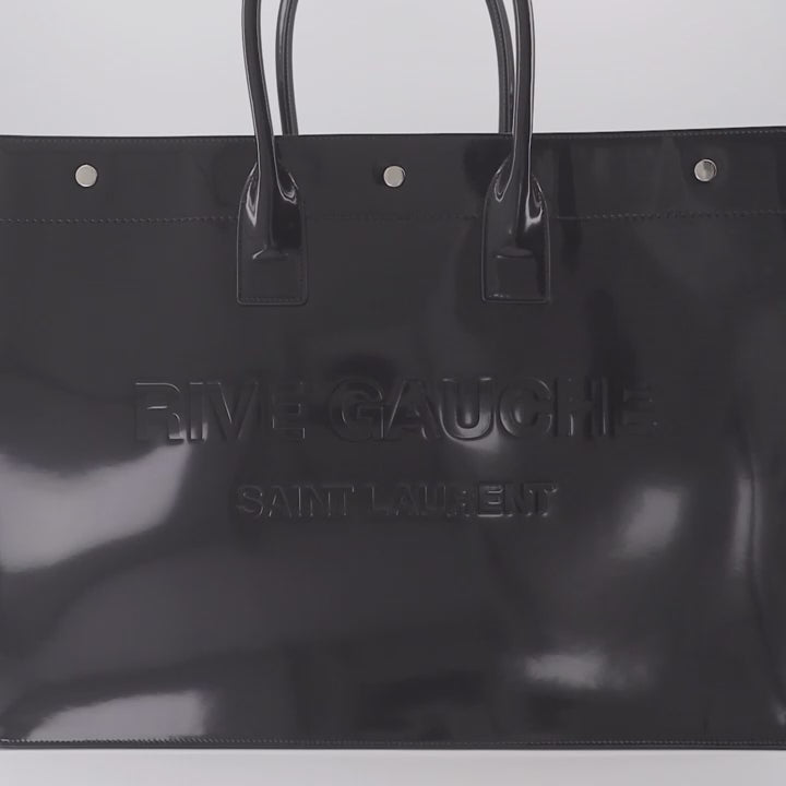 Saint Laurent, Rive Gauche Tote, Men's Luxury Bag, Glazed Leather, Designer Accessories