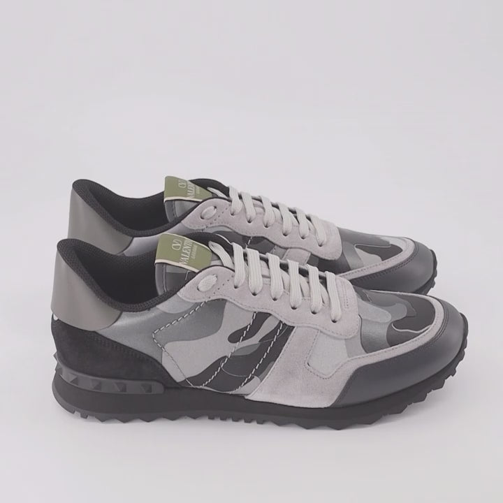 Valentino Garavani, Rockrunner sneakers, grey sneakers, luxury men's footwear, designer sneakers