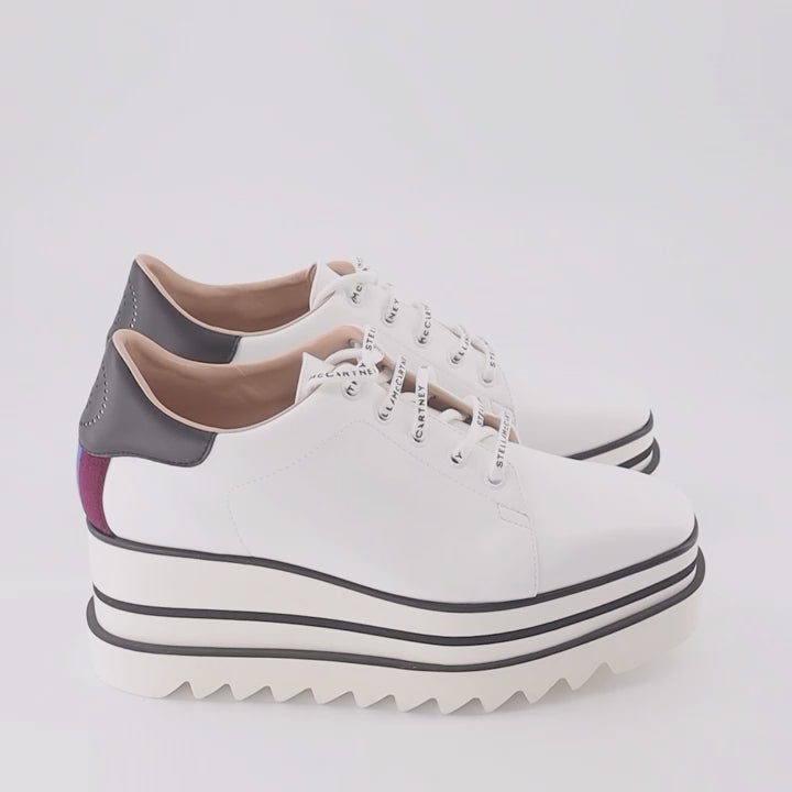 Stella McCartney, Women's White Derbies, Luxury Footwear, Elevated Platform Shoes, Designer Shoes