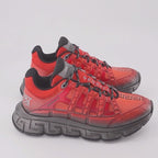 Versace sneakers, men's luxury footwear, Trigreca sneakers, red-black sneakers, high-end fashion shoes