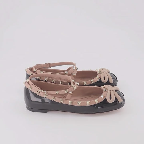 Rockstud, Valentino Garavani, patent leather flats, luxury ballet flats, designer shoes