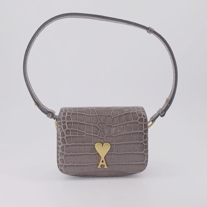 AMI Paris, grey handbag, elegant women's bag, luxury designer accessory, high-end women's fashion