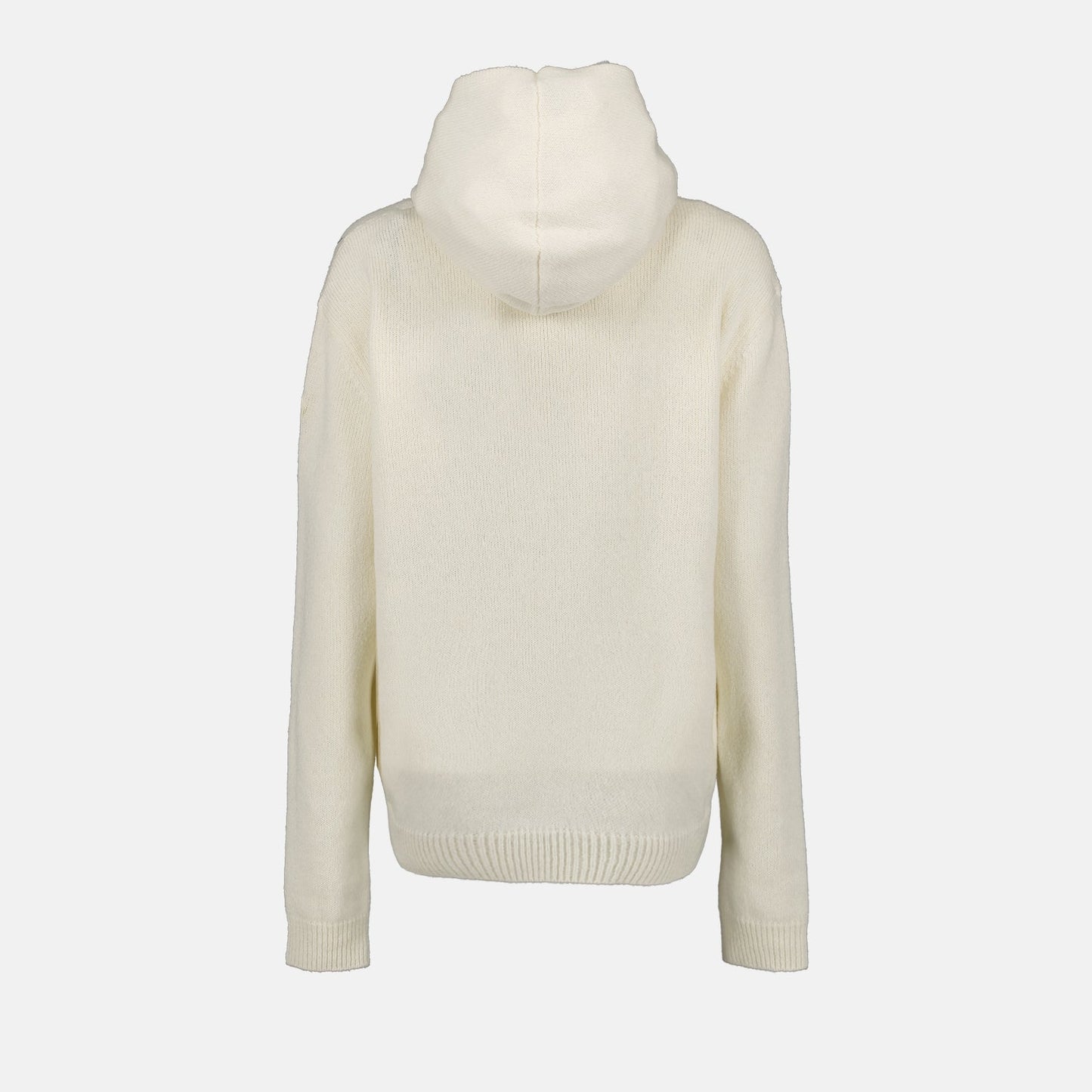 Moncler, beige hooded pullover, luxury women's hoodie, designer casual wear, premium women’s apparel