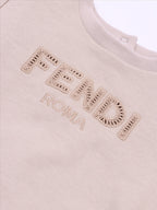 Fendi kids sweatshirt, luxury children's wear, beige sweatshirt, Fendi Roma, designer kids clothing