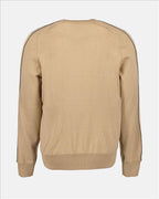 Men's Beige Sweater, Alexander McQueen, Men's Wool Sweater, Embroidered Logo Sweater, Ribbed Trim Sweater
