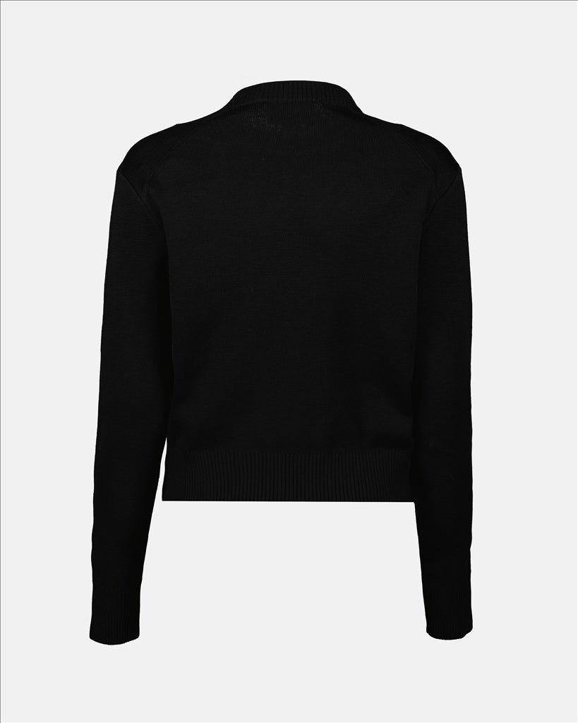 Ami de Coeur sweater, black sweater, AMI Paris, elegant knitwear, designer womenswear