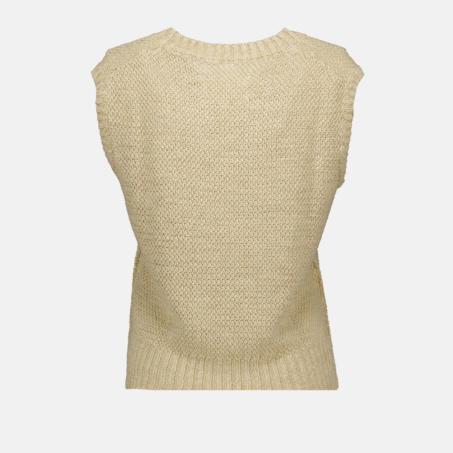 Maison Margiela, sleeveless sweater, beige sweater, women's luxury clothing, elegant fashion