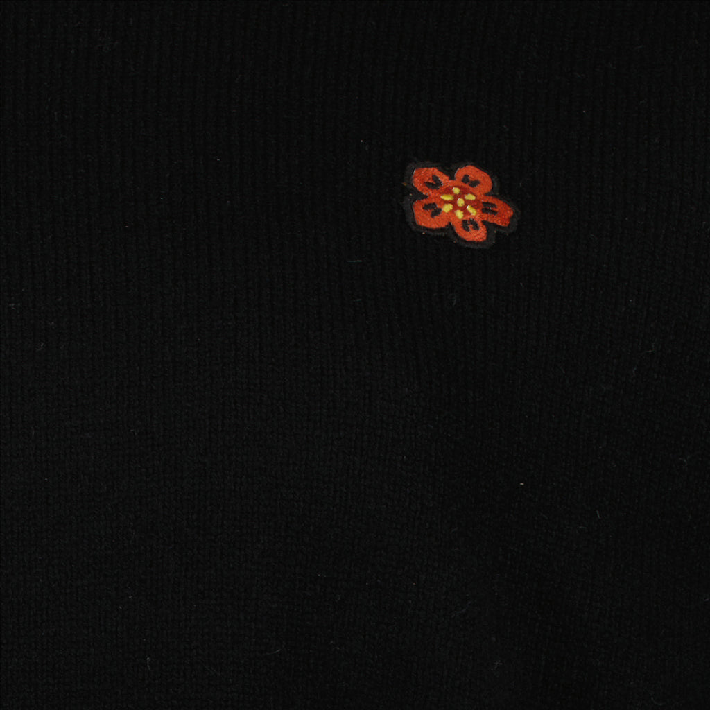 Kenzo Sweater, Boke Flower Sweater, Black Women's Sweater, Wool Sweater, High-End