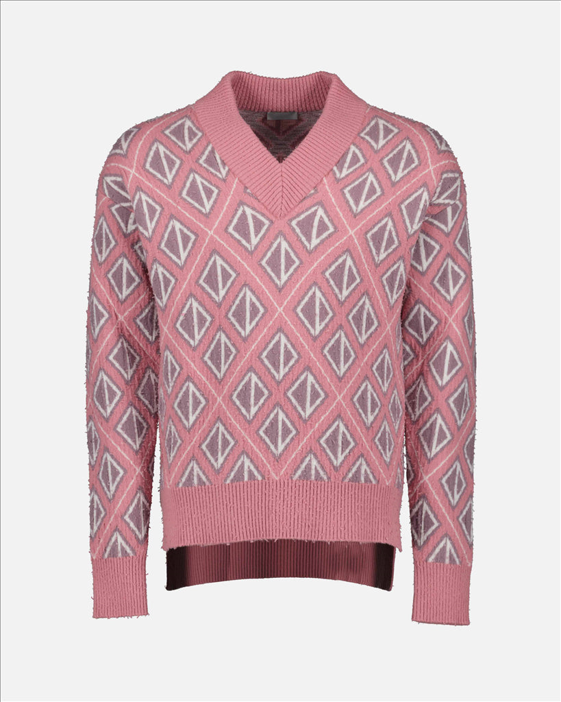 Dior, Luxury Men's Sweater, CD Diamond, Men's Cashmere, Pink Sweater