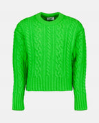 Green Sweater for Women, AMI Paris, Ribbed Knit, Chic Sweater, High-End
