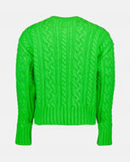Green Sweater for Women, AMI Paris, Ribbed Knit, Chic Sweater, High-End