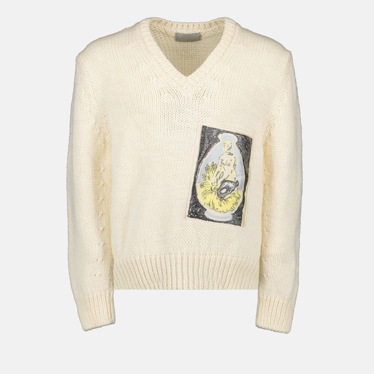 Dior, men's pullover, luxury knitwear, white pullover, designer menswear