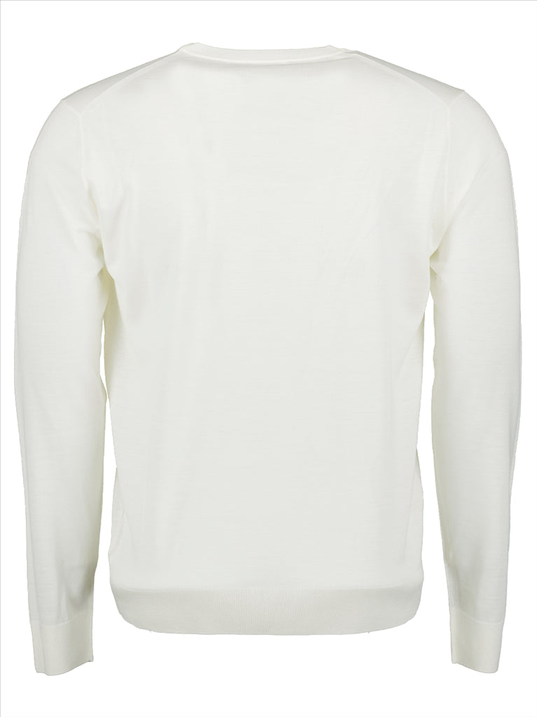 White wool sweater, Prada men's, luxury garment, men's winter fashion, Prada sweater