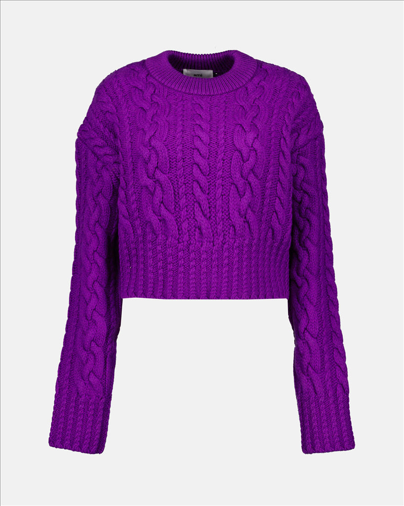 Violet Sweater, Thick Knit, AMI Paris, Women's Sweater, High-End