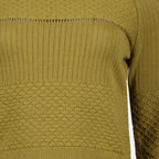 Victoria Beckham knit sweater, luxury green sweater, women's designer knitwear, elegant women's clothing, high-end fashion
