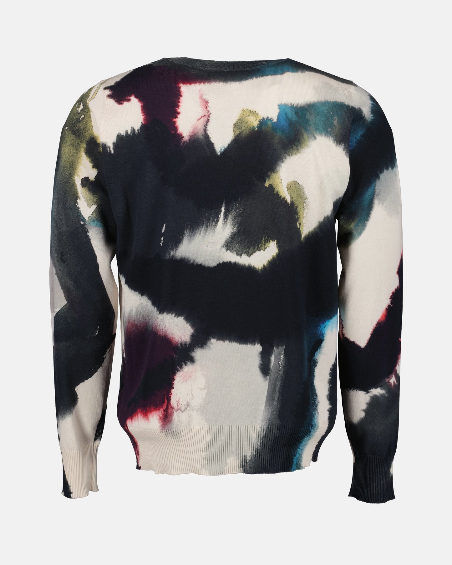 Alexander McQueen, Men’s Luxury Pullover, Tie-Dye Fashion, Multicolor Knitwear, High-End Men’s Clothing