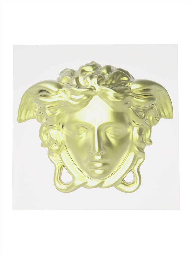 Versace, La Medusa, luxury accessory, yellow puzzle, high-end fashion