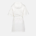White fitted dress, Moncler women's dress, luxury fashion, elegant women's clothing, high-end designer dress