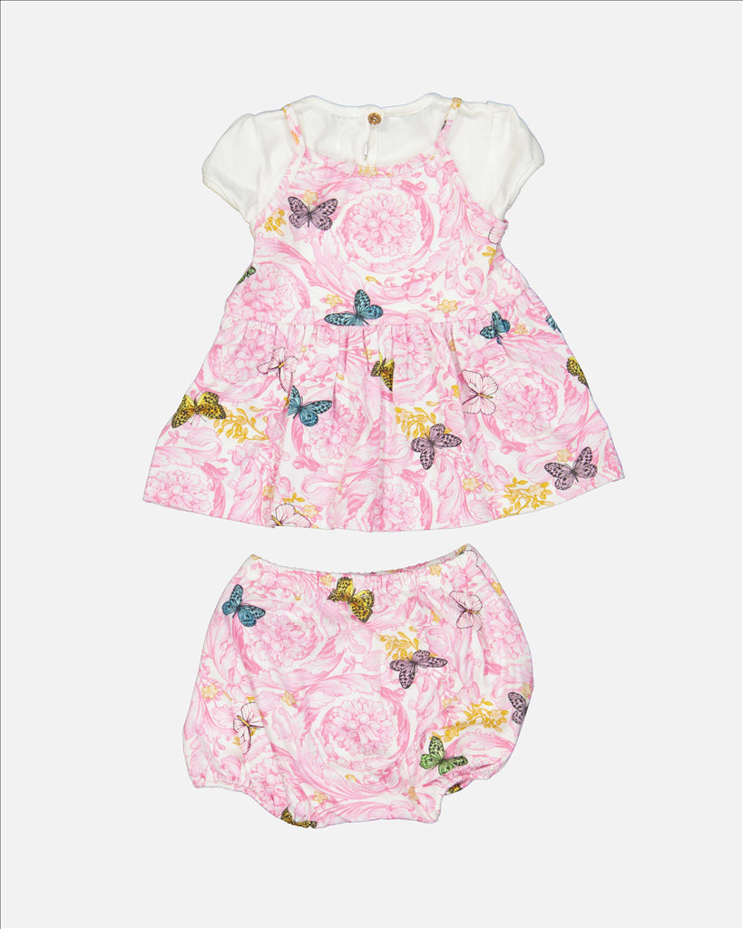 Versace, Barocco Butterfly, Rose Dress, Children’s Luxury Fashion, High-end Kidswear