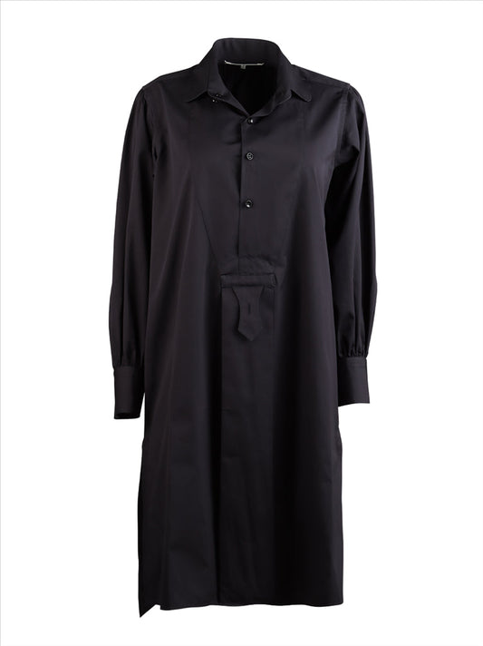 Maison Margiela, luxury shirt dress, navy blue dress, women's fashion, elegant dress