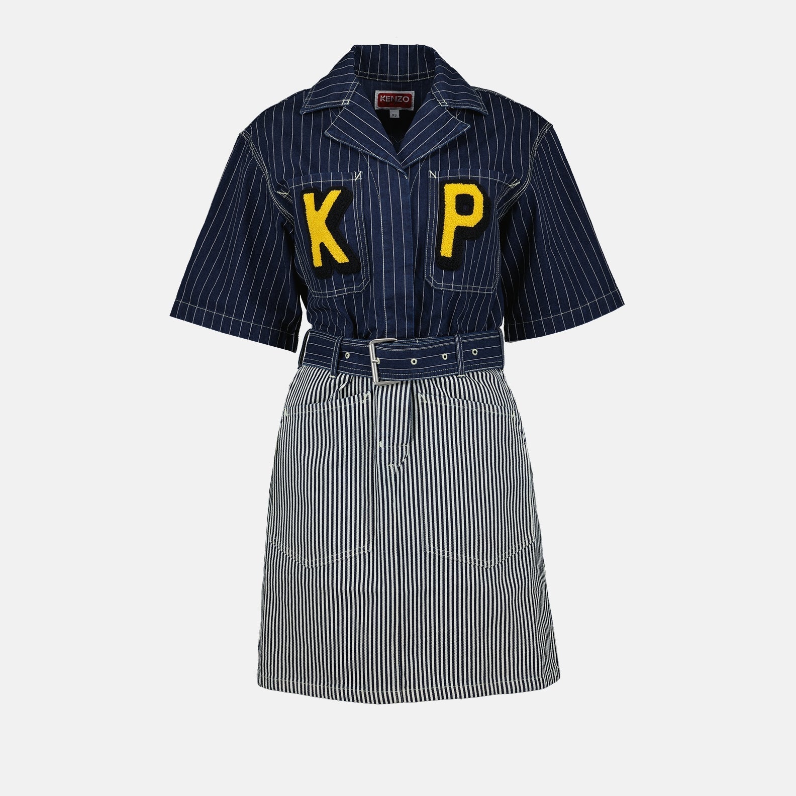 Kenzo, Bicolor Denim Dress, Luxury Women's Fashion, Designer Dress, High-End Denim