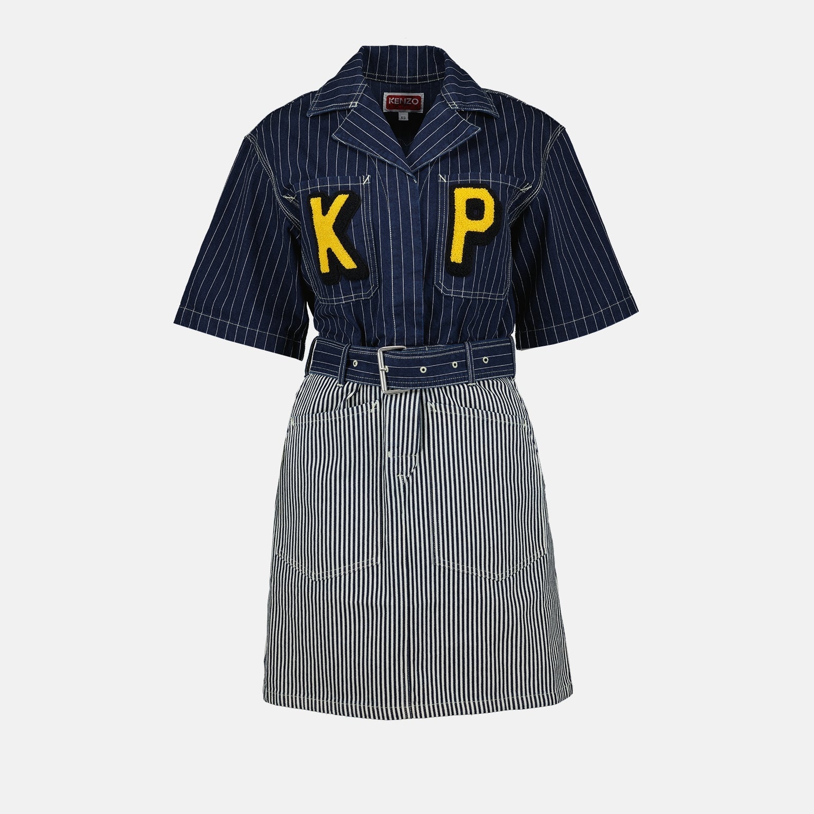 Kenzo, Bicolor Denim Dress, Luxury Women's Fashion, Designer Dress, High-End Denim
