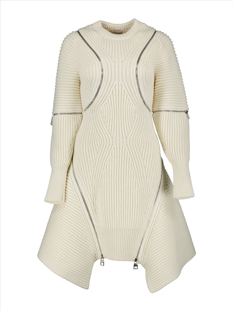Beige Knit Dress - Alexander McQueen - Women
