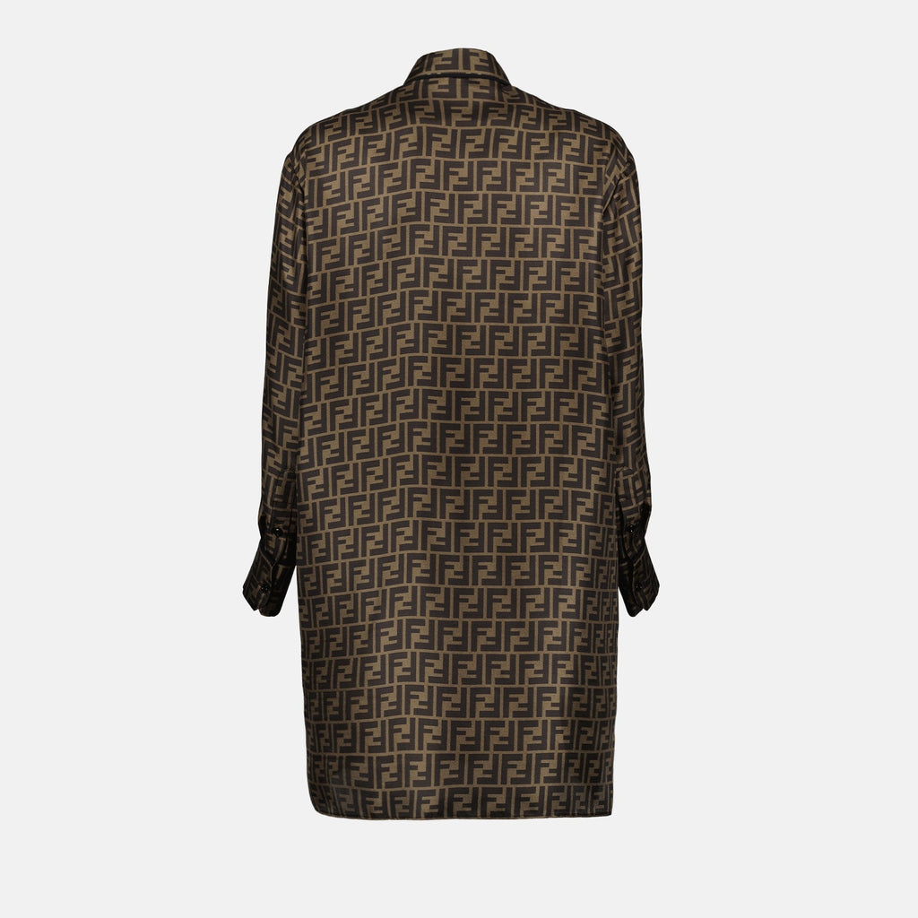 Fendi dress, silk dress, FF print dress, elegant dress, designer dress