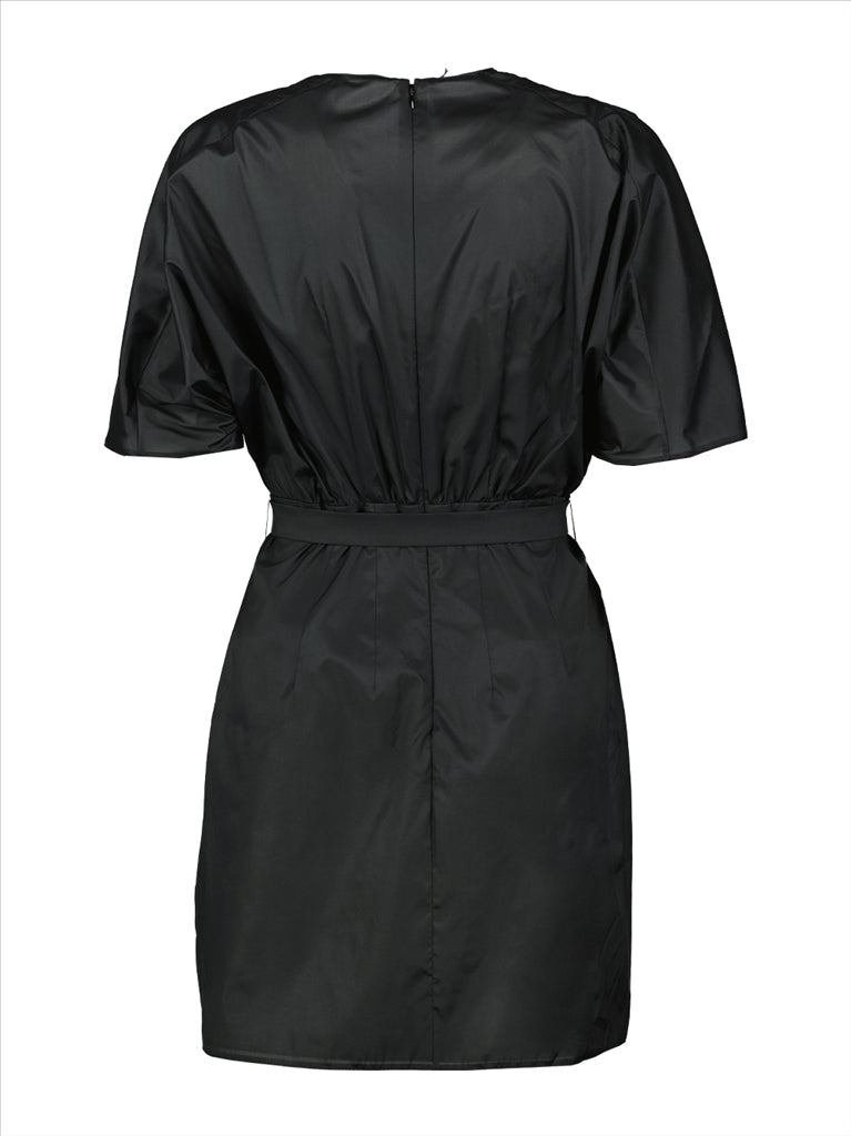 Prada silk dress, black silk dress, luxury women's dress, Prada women's fashion, elegant black dress